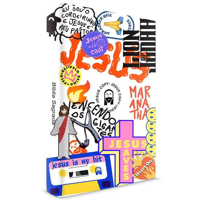 Bíblia Jesus Copy Sticker | NVI | Capa Dura Branca