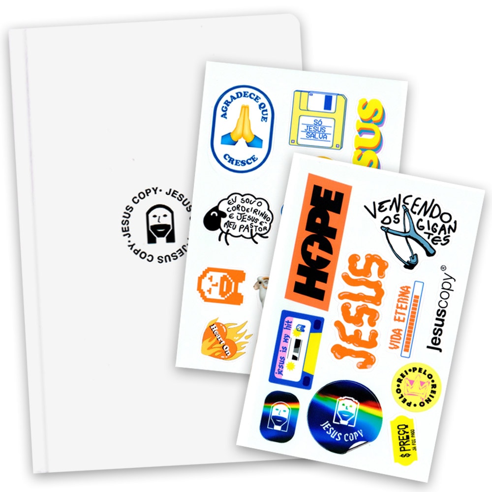 Bíblia Jesus Copy Sticker | NVI | Capa Dura Branca