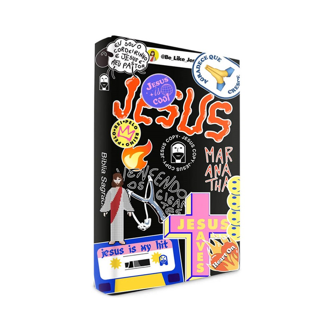Bíblia Jesus Copy Sticker | NVI | Capa Dura Preta