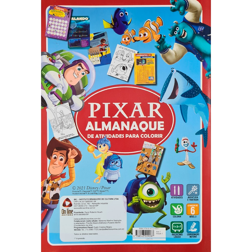 Pixar Almanaque de Atividades para Colorir
