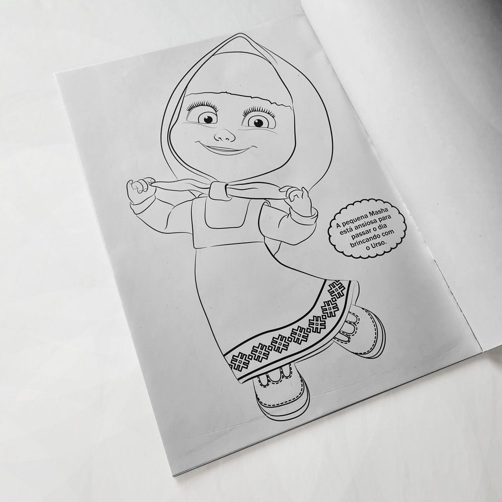 Marsha e o Urso | Prancheta para Colorir