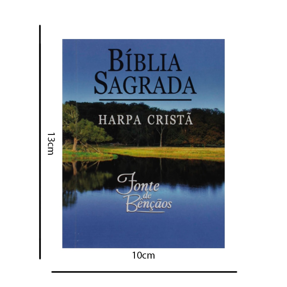 Bíblia Sagrada Fonte de Bençãos | ARC | Harpa Cristã | Pequena Capa Brochura