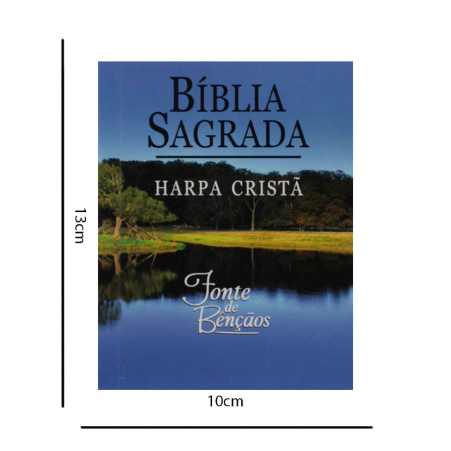 Bíblia Sagrada Fonte de Bençãos | ARC | Harpa Cristã | Pequena Capa Brochura