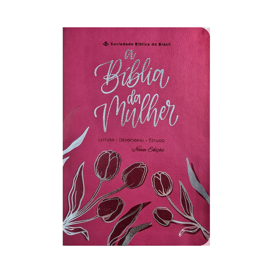 A Bíblia da Mulher | Letra Grande | ARC | Capa Luxo Rosa