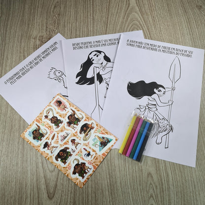 Disney Moana um Mar de Aventuras | Colorindo com Adesivos
