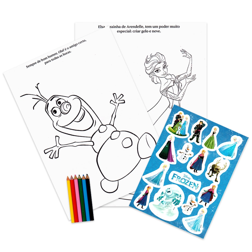 Frozen | Colorindo com Adesivos | Disney