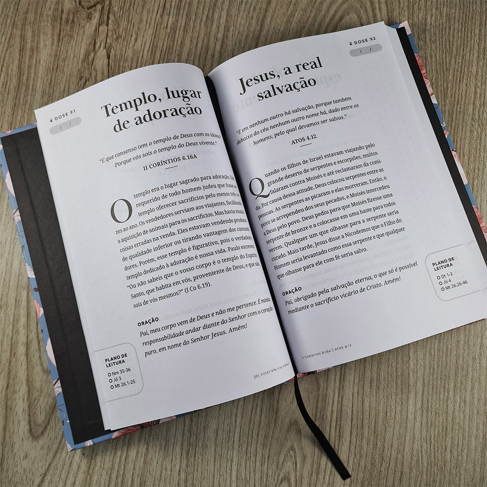 Devocional 365 Doses Bíblicas Diárias | Capa Dura Floral