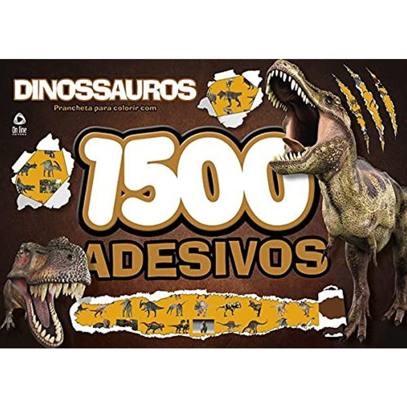 Dinossauros | Prancheta para Colorir | 1500 Adesivos