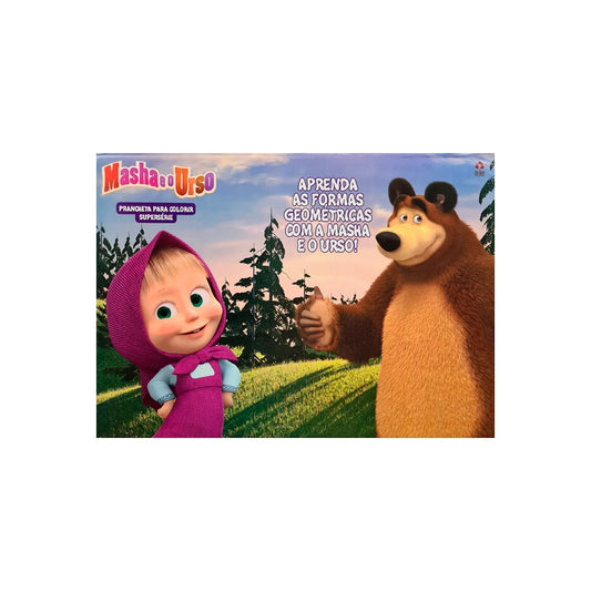 Marsha e o Urso | Prancheta para Colorir | Aprenda Formas Geométricas