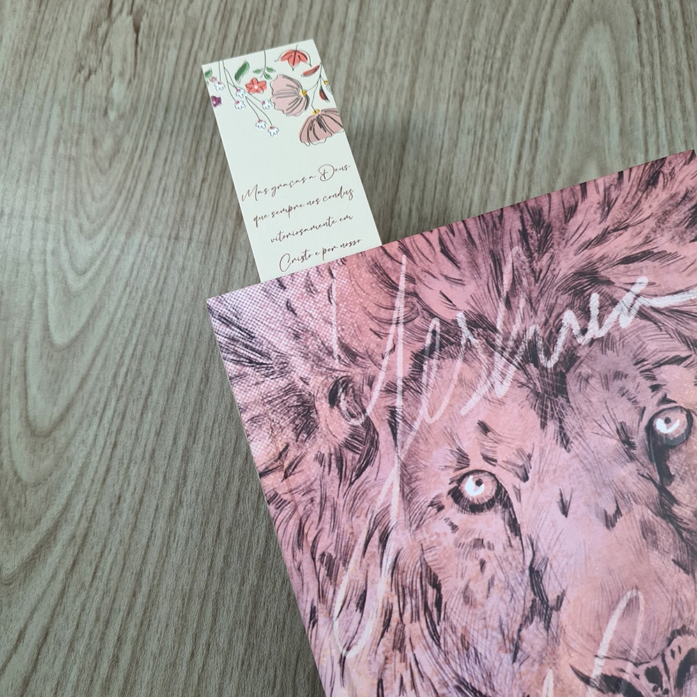 Kit 10 Marca Páginas | Floral Creme