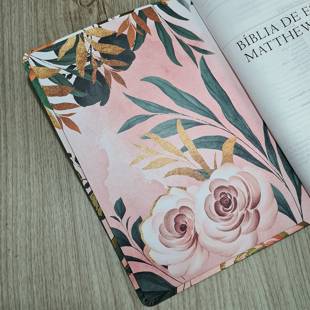 Bíblia de Estudo Matthew Henry | ARC | Letra Normal | Capa Luxo Floral