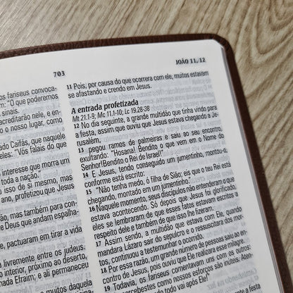 Bíblia King James Atualizada Slim | KJA | Letra Normal | Capa Luxo Marrom