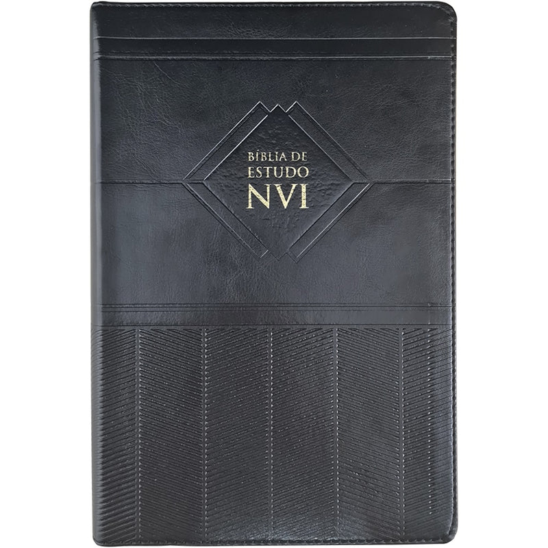 Bíblia de Estudo | NVI | Letra Normal | Capa Luxo Preta