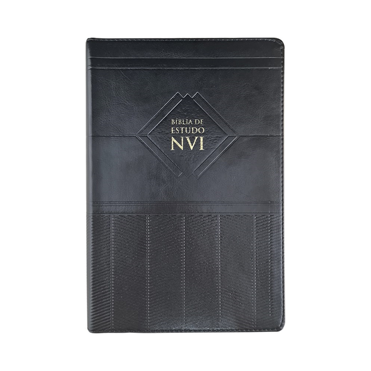 Bíblia de Estudo | NVI | Letra Normal | Capa Luxo Preta