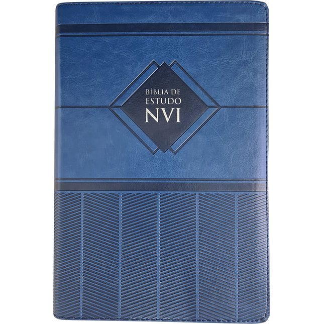 Bíblia de Estudo | NVI | Letra Normal | Capa Luxo Azul