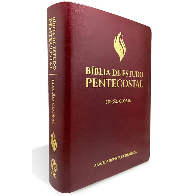 Bíblia de Estudo Pentecostal | Edição Global | ARC | Letra Grande | Capa Luxo Vinho