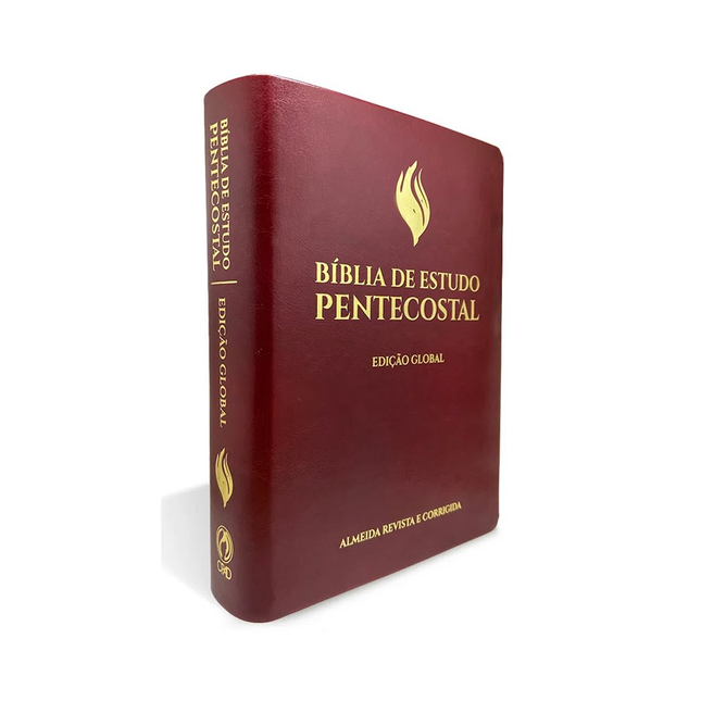 Bíblia de Estudo Pentecostal | Edição Global | ARC | Letra Grande | Capa Luxo Vinho