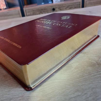 Bíblia de Estudo Pentecostal | Edição Global | ARC | Letra Grande | Capa Luxo Vinho