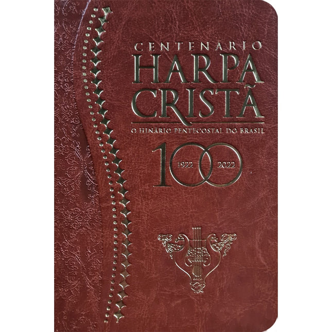 Harpa Cristã Centenário Grande | Edição Especial | Capa Luxo Marrom