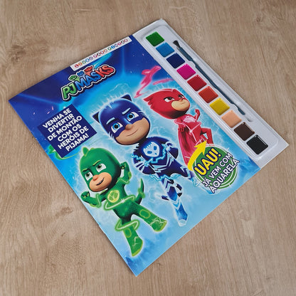PJ Masks Livro para Pintar com Aquarela | Venha se Divertir