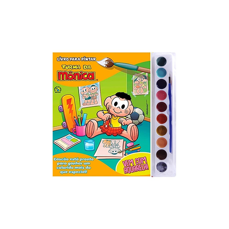 Turma da Monica Livro para Pintar com Aquarela | Cascão