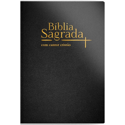 Bíblia Sagrada Com Cantor Cristão | NVI | Letra Grande | Capa Luxo Preta