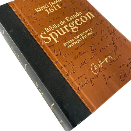Bíblia de Estudo Spurgeon | King James 1611 | Letra Grande | Luxo | Marrom e Preta