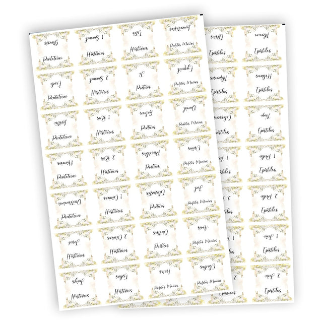 Abas Adesivas para Bíblias | Marcador Índice Ramos de Flores