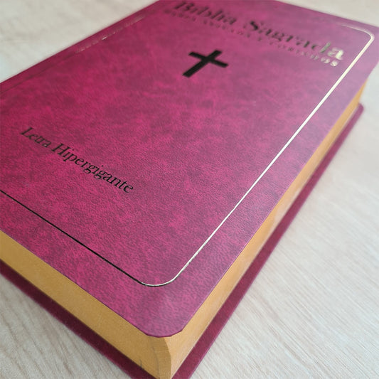 Bíblia Sagrada com Harpa Avivada e Corinhos | ARC | Letra Hipergigante | Capa Semiflexível Bordo