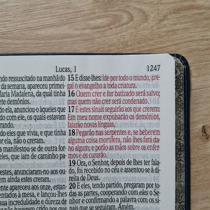 Bíblia Sagrada Letra Jumbo | ARC | Capa Luxo Arabesco Azul