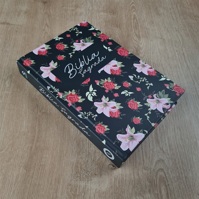 Bíblia Sagrada Rosas | NAA | Letra Normal | Capa Dura