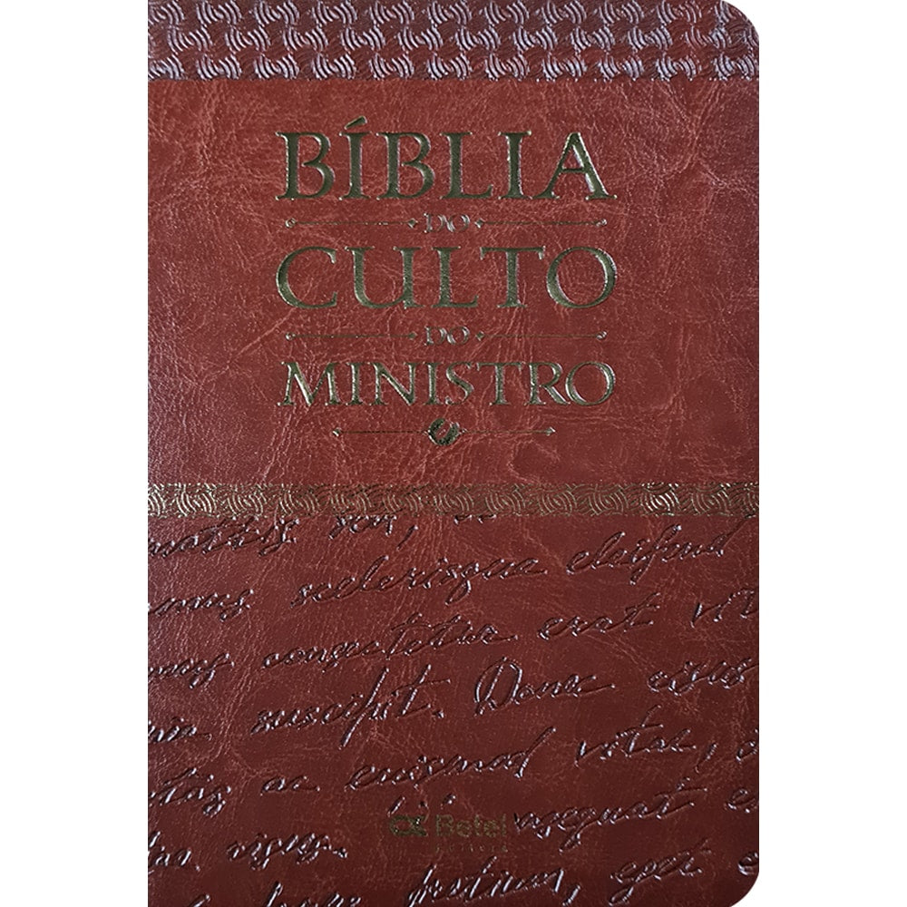 Bíblia do Culto do Ministro com Harpa Cristã e Corinhos | ARC | Letras Maiores | Capa Luxo Marrom