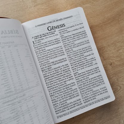 Bíblia do Culto do Ministro com Harpa Cristã e Corinhos | ARC | Letras Maiores | Capa Luxo Marrom