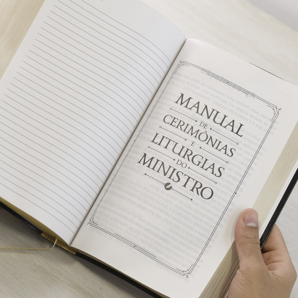 Bíblia do Culto do Ministro com Harpa Cristã e Corinhos | ARC | Letras ExtraGigante | Capa Luxo Preta
