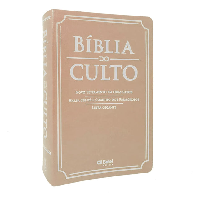 Bíblia do Culto com Harpa Cristã e Corinhos | ARC | Letras Gigante | Capa Luxo Rosa Clássica