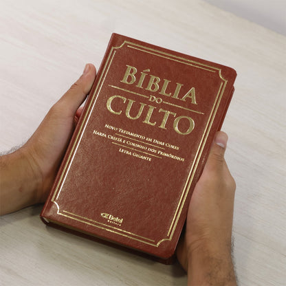 Bíblia do Culto com Harpa Cristã e Corinhos | ARC | Letra Gigante | Capa Semi-flexível Marrom