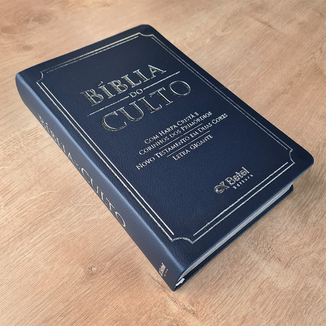 Bíblia do Culto com Harpa Cristã e Corinhos | ARC | Letra Gigante | Capa Semi-flexível Azul