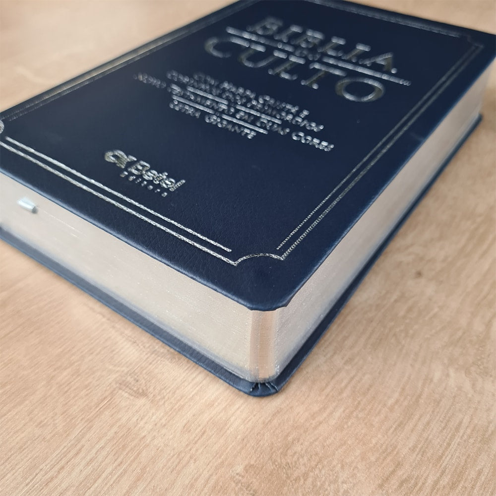 Bíblia do Culto com Harpa Cristã e Corinhos | ARC | Letra Gigante | Capa Semi-flexível Azul