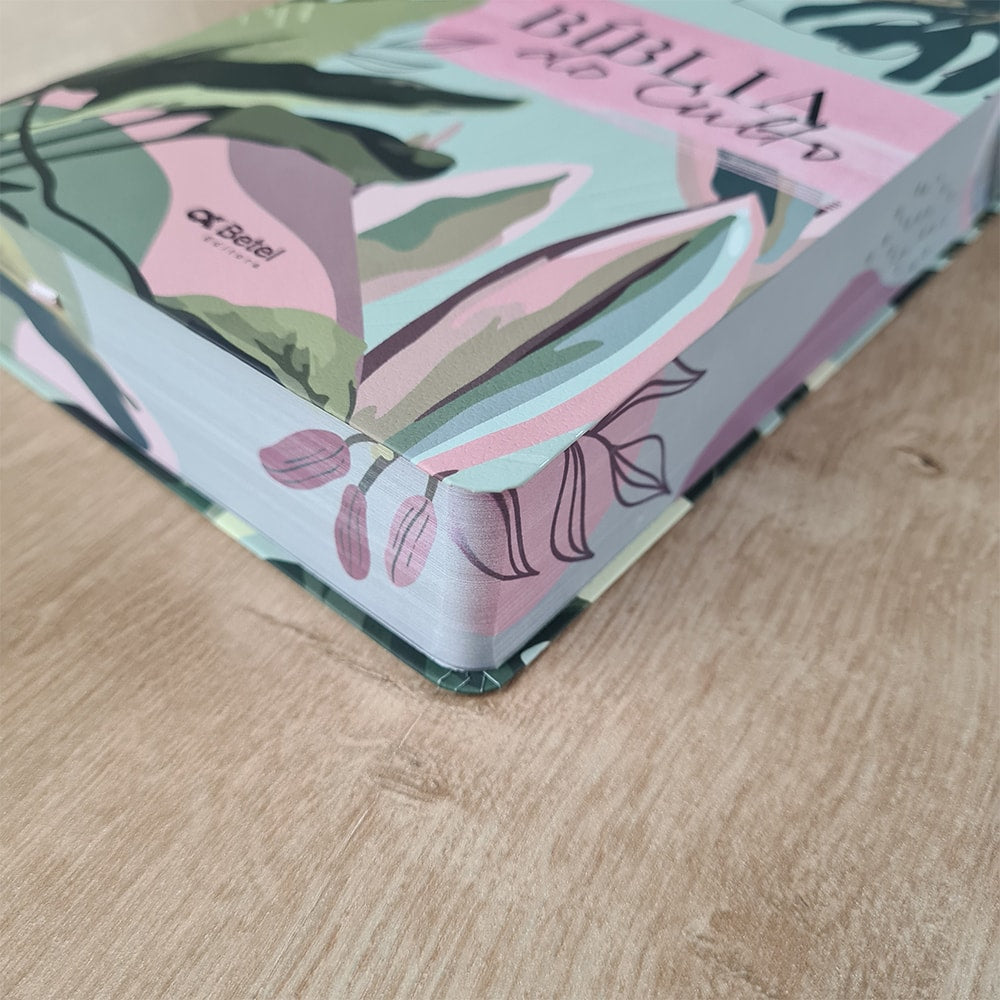 Bíblia do Culto com Harpa Cristã e Corinhos | ARC | Letras Maiores | Capa Semi-flexível Tropical Verde