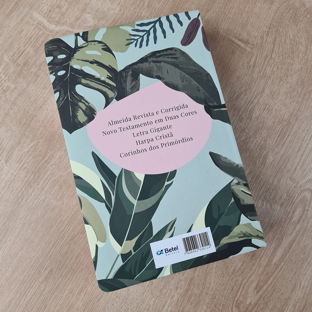 Bíblia do Culto com Harpa Cristã e Corinhos | ARC | Letras Maiores | Capa Semi-flexível Tropical Verde