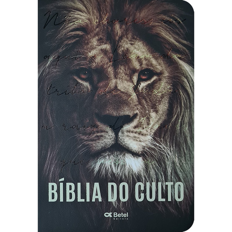 Bíblia do Culto com Harpa Cristã e Corinhos | ARC | Letras Maiores | Capa Semi-flexível Leão