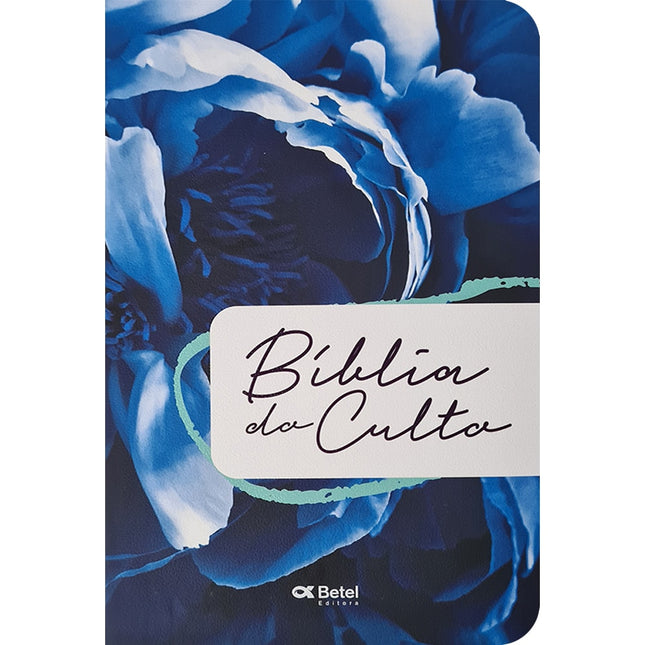 Bíblia do Culto com Harpa Cristã e Corinhos | ARC | Letras Gigante | Capa Semi-flexível Floral Azul