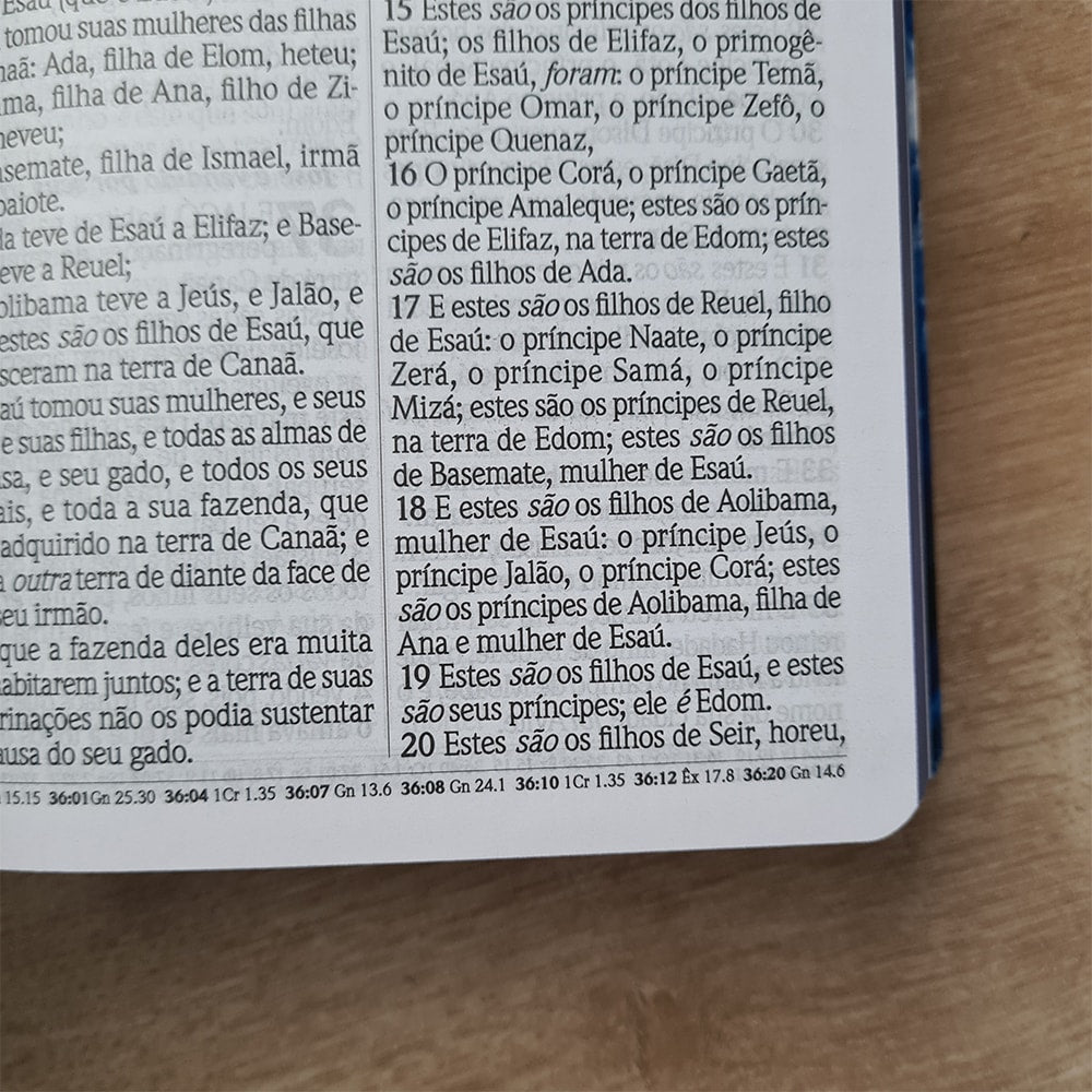 Bíblia do Culto com Harpa Cristã e Corinhos | ARC | Letras Gigante | Capa Semi-flexível Floral Azul