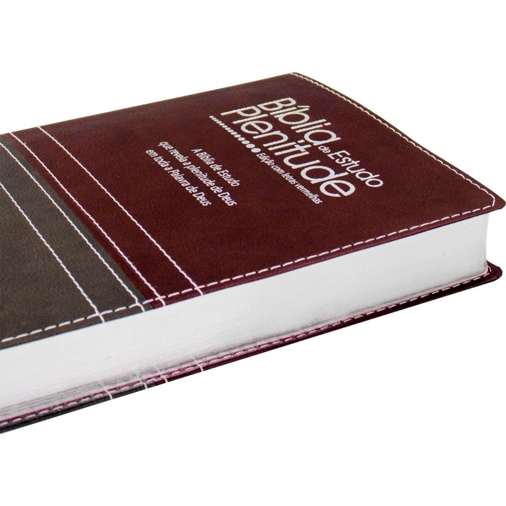 Bíblia de Estudo Plenitude | Letra Normal | ARC | Capa Luxo Bordo e Chumbo