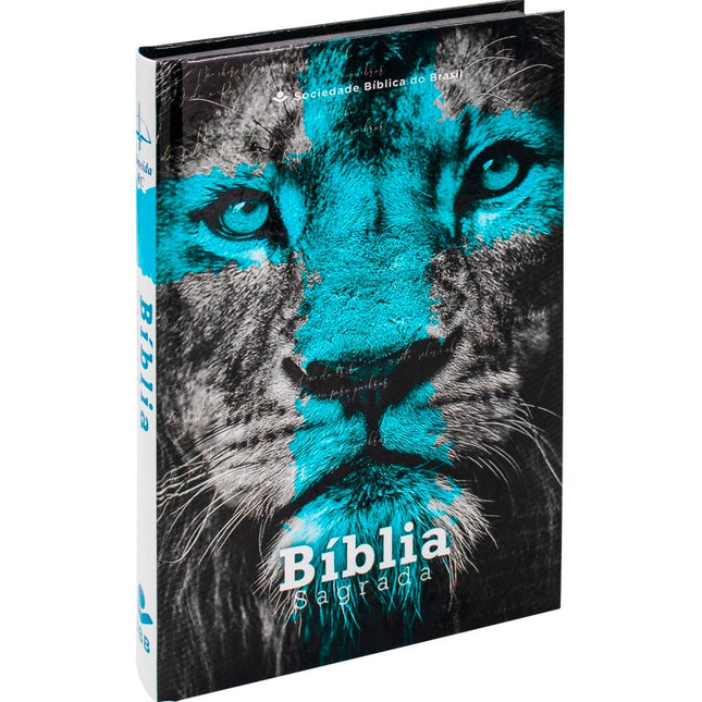 Bíblia Sagrada Leão Azul | ARC | Letra Normal | Capa Dura Evangelismo