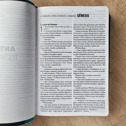 Bíblia Sagrada | NAA | Letra Grande | Capa Turquesa e Azul Escuro