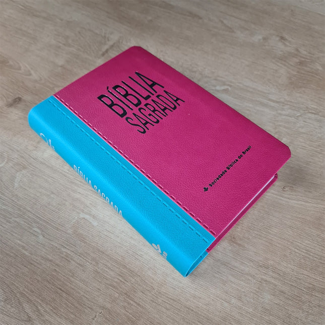 Bíblia Sagrada | ARA | Letra Gigante | Capa Turquesa e Pink C/ Índice