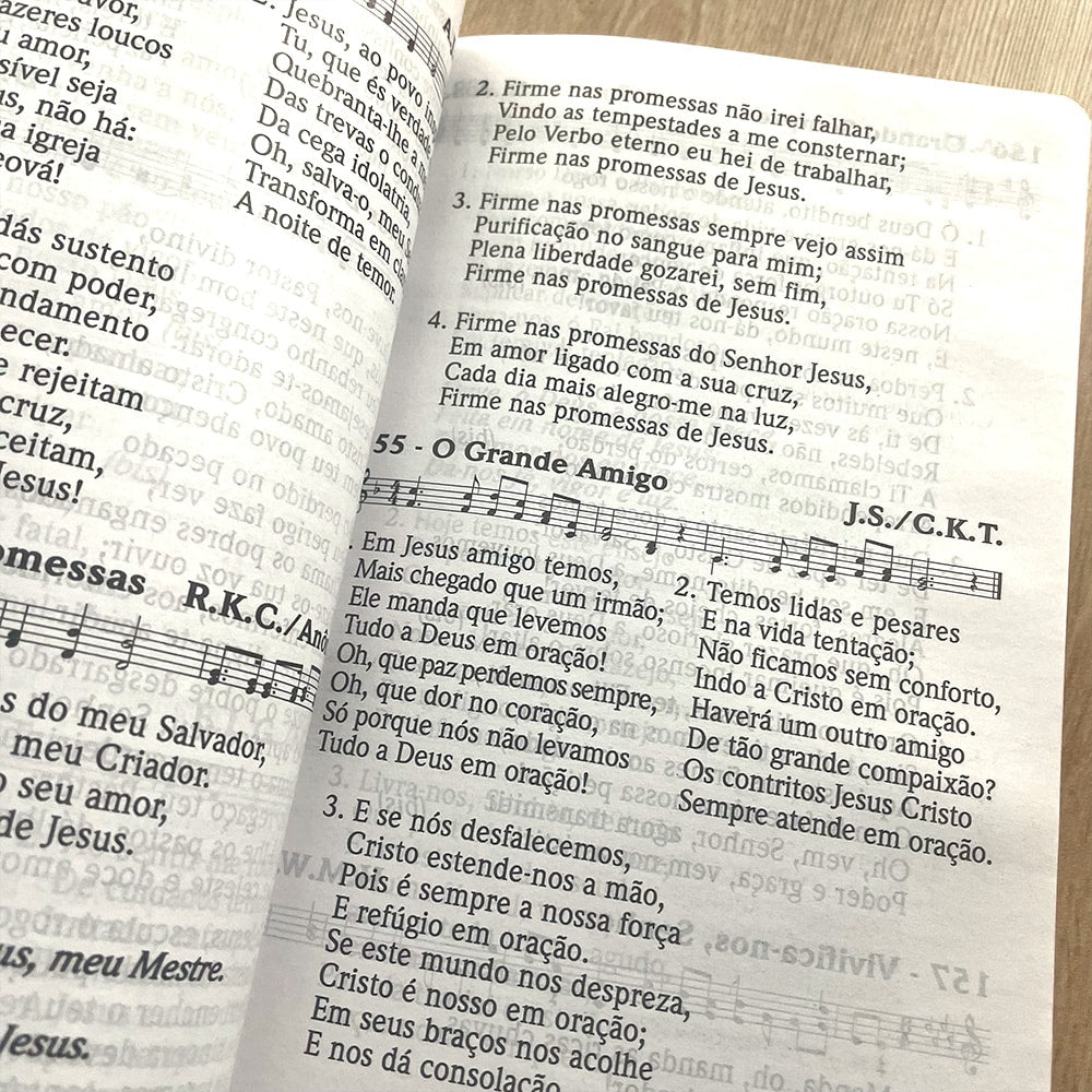 Hinário Cantor Cristão Com Letra | Grande | Capa Brochura Preta
