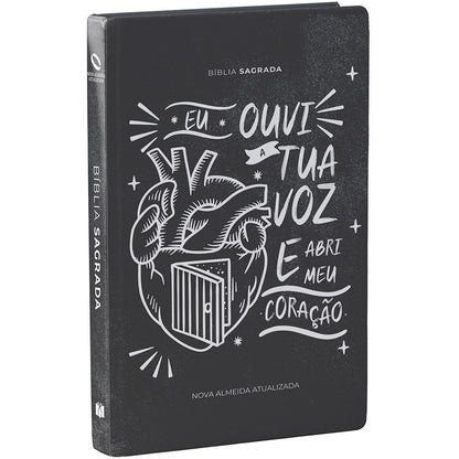 Bíblia Sagrada Lettering Abri meu Coração | NAA | Letra Normal | Capa Dura