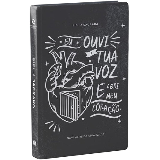 Bíblia Sagrada Lettering Abri meu Coração | NAA | Letra Normal | Capa Dura